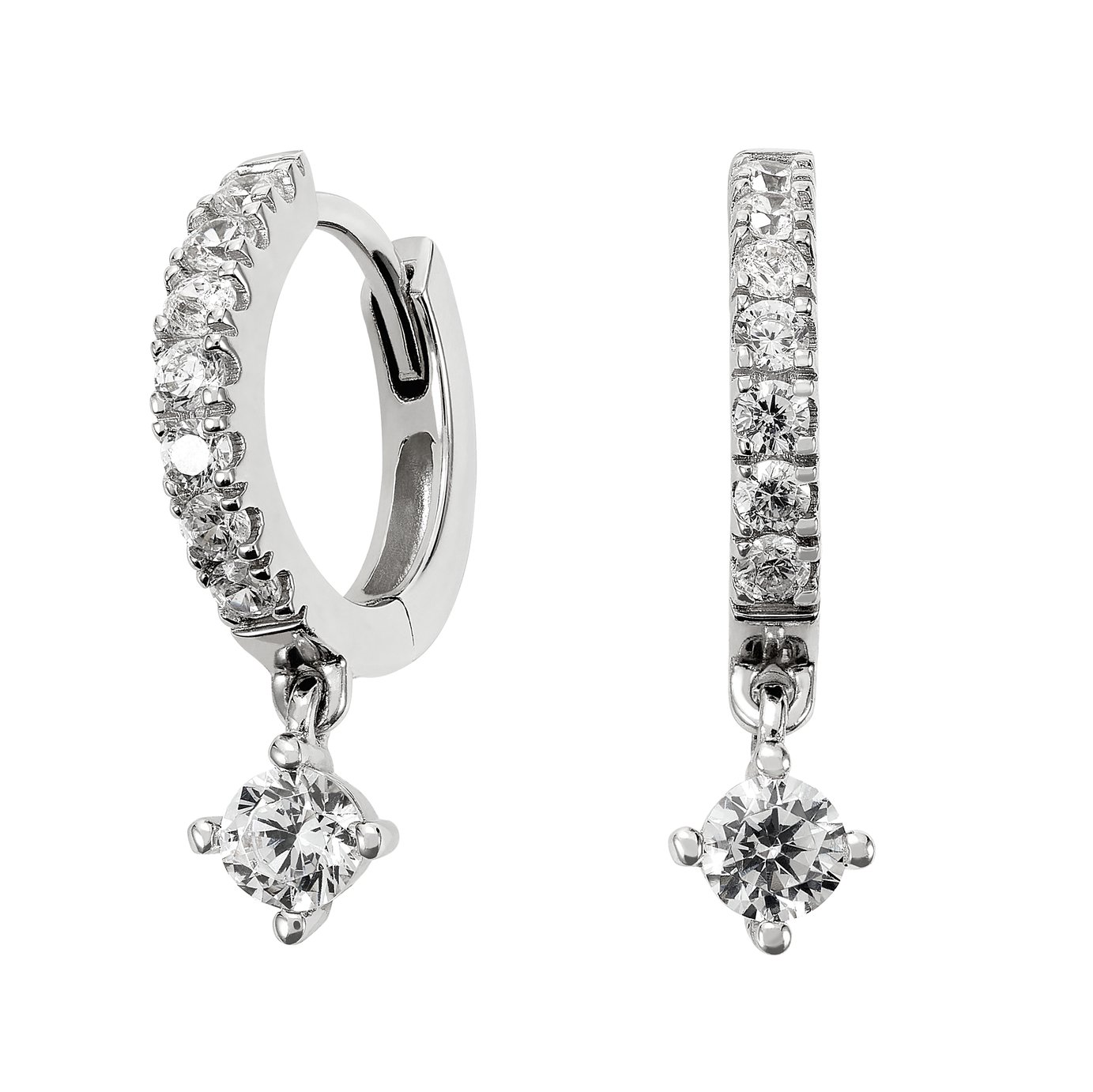 Revere Sterling Silver Cubic Zirconia Drop Hoop Earrings Review