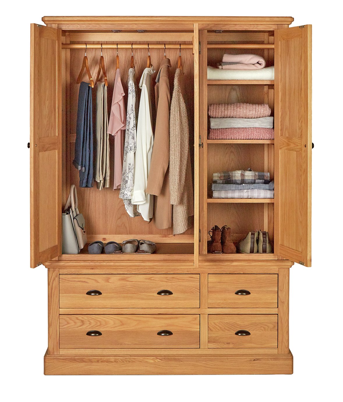 Argos Home Oakham Oak & Veneer 3 Door 4 Drawer Wardrobe Reviews