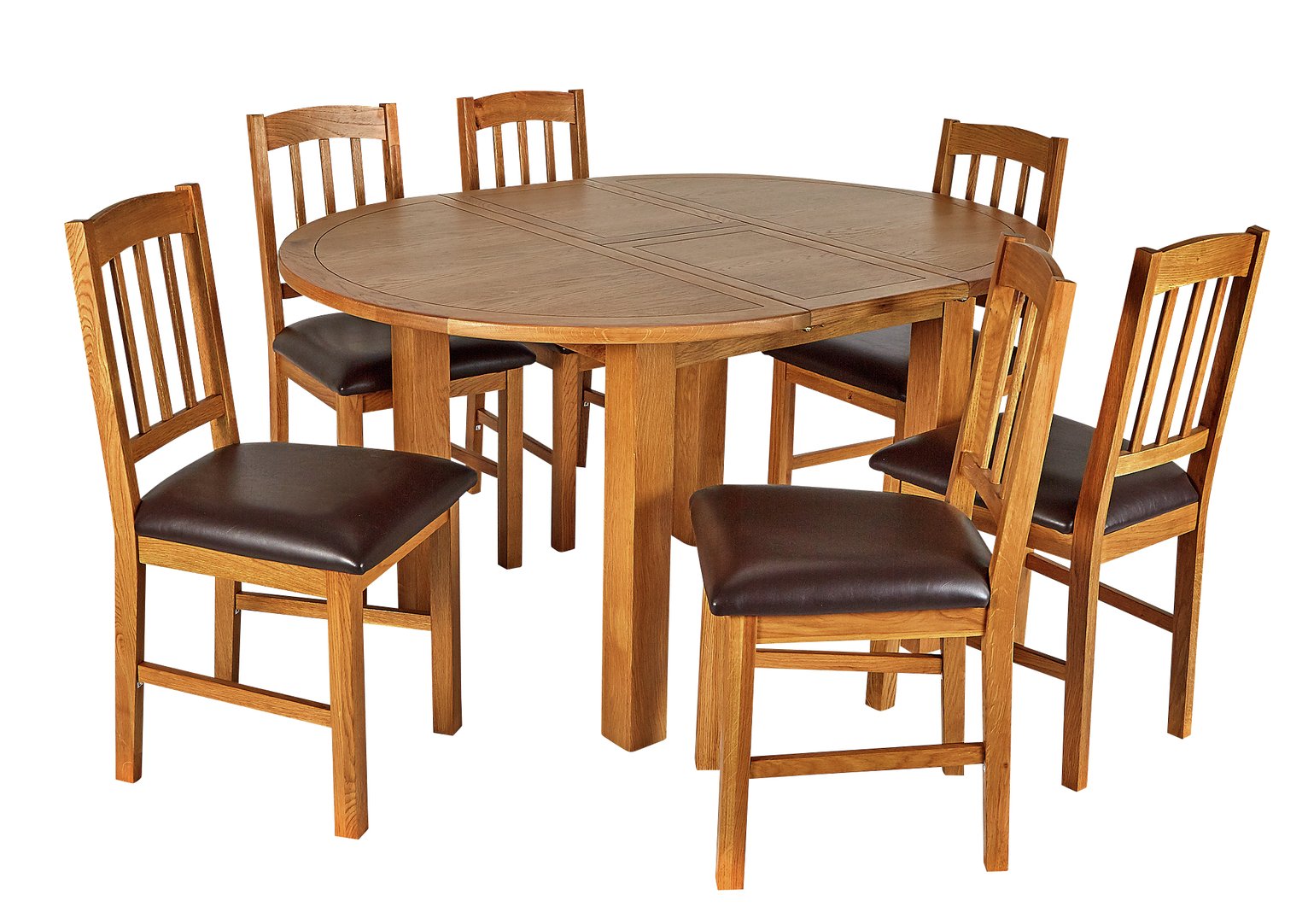 Argos Home Ashwell Oak Veneer Extending Table & 6 Chairs