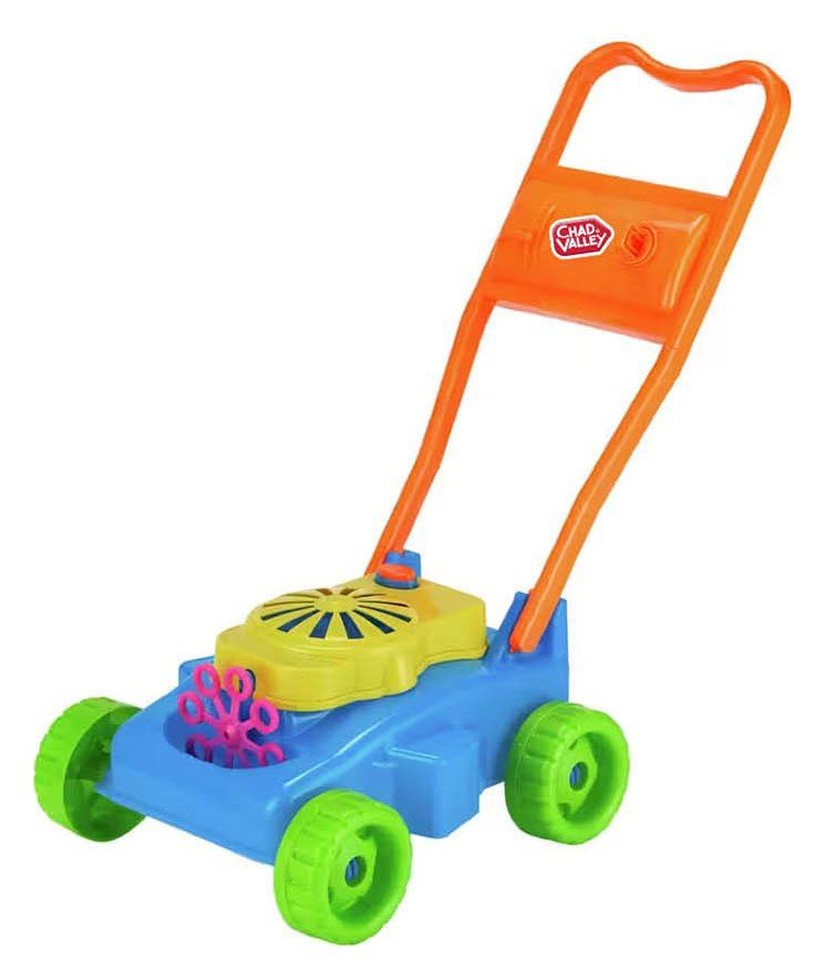 childs lawn mower with bubbles