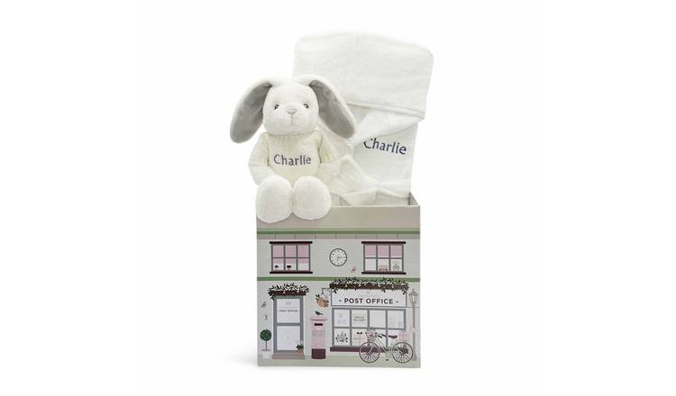 Babyblooms Personalised Little Bunny And Bathrobe Gift Hamper - Grey