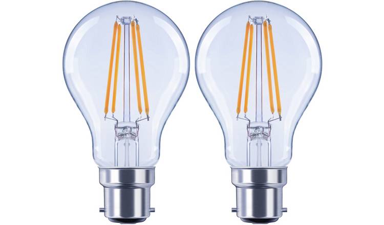 Argos Home 7W LED Standard Filament BC Light Bulb - 2 Pack