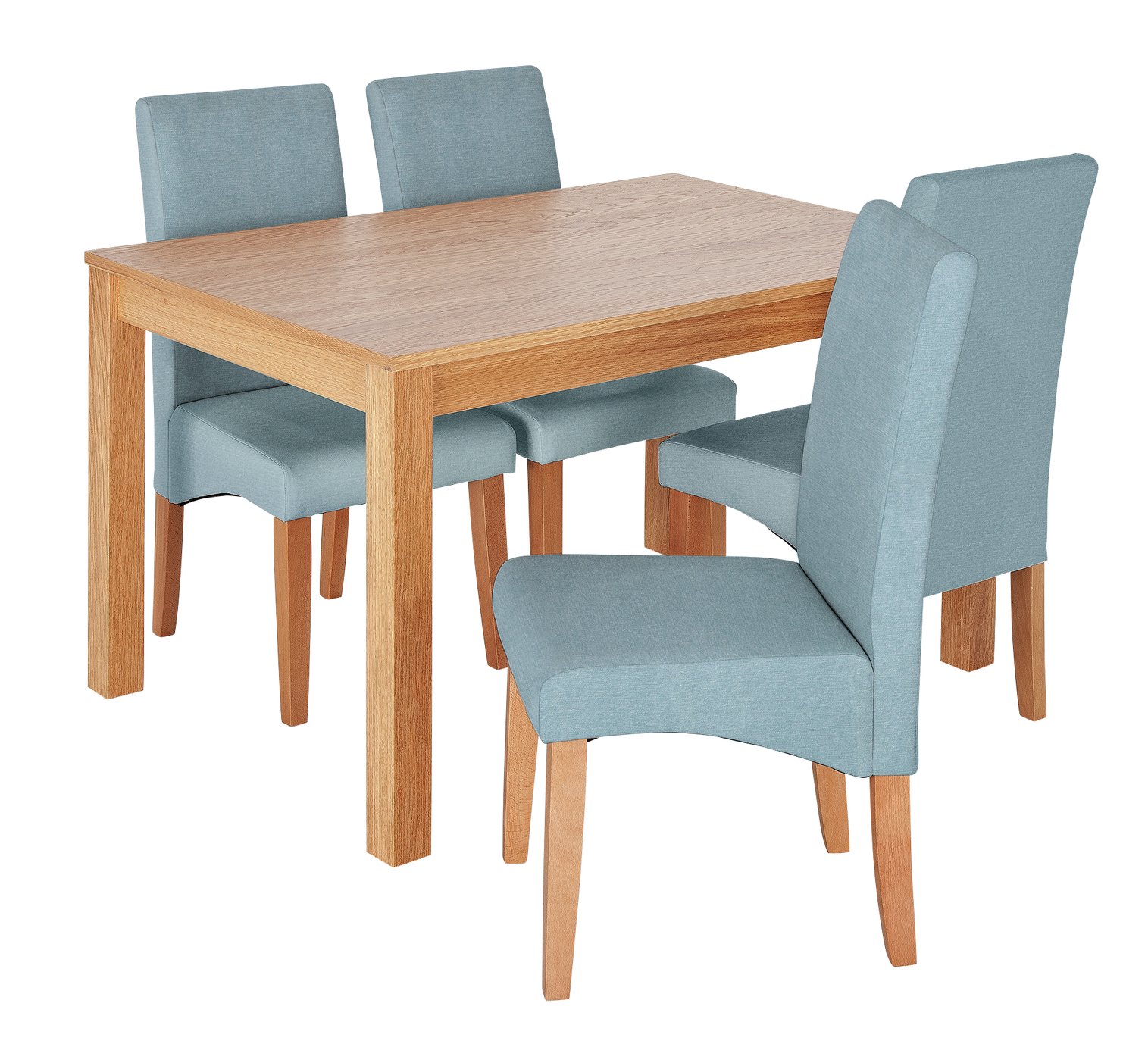 Argos Home Clifton Oak Table & 4 Chairs - Duck Egg