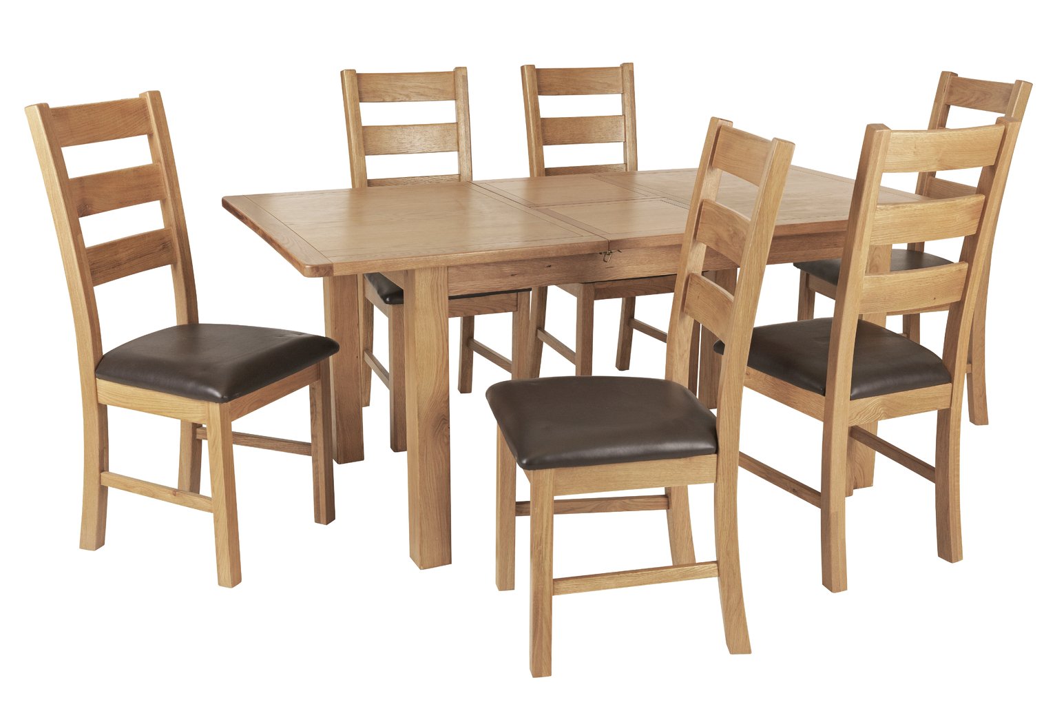 Argos Home Ashwell Oak Veneer Extending Table & 6 Chairs