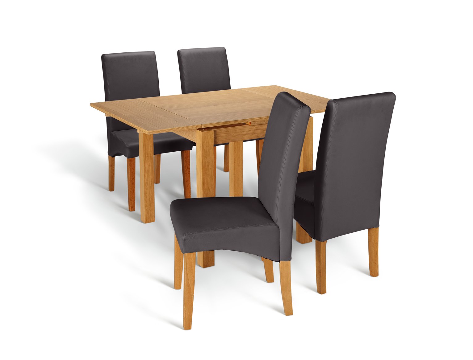 Argos Home Clifton Oak Extending Table & 4 Charcoal Chairs