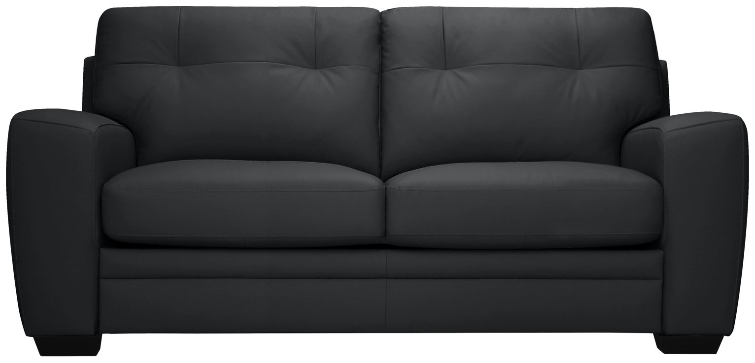 Argos Home Raphael 2 Seater Leather Mix Sofa bed - Black