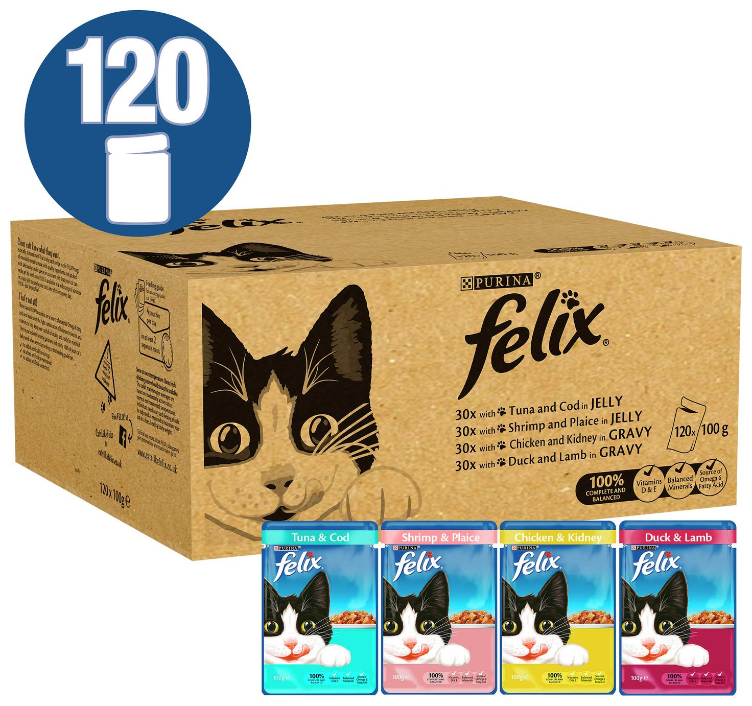 Felix Cat Food Fish And Poultry 120x100g