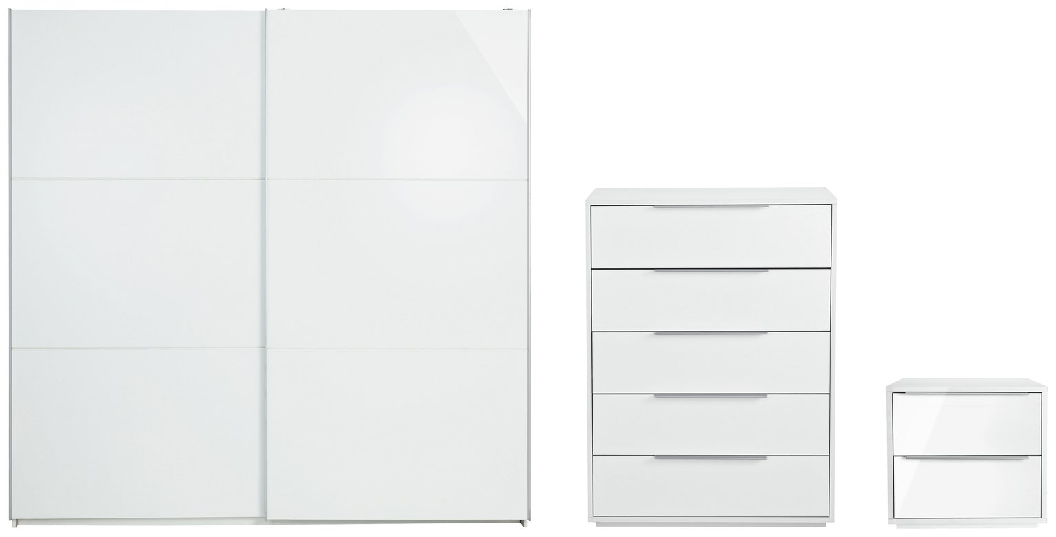 Argos Home Holsted Gloss 3 Piece XL Wardrobe Set - White