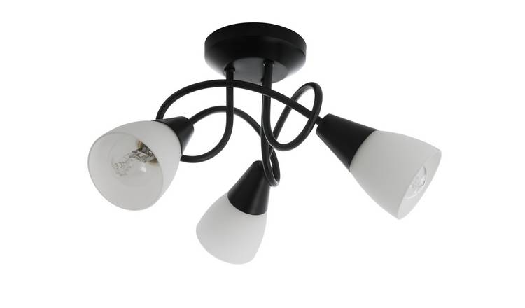 Buy Argos Home Curico Black Opal Glass 3 Light Ceiling Light Ceiling Lights Argos