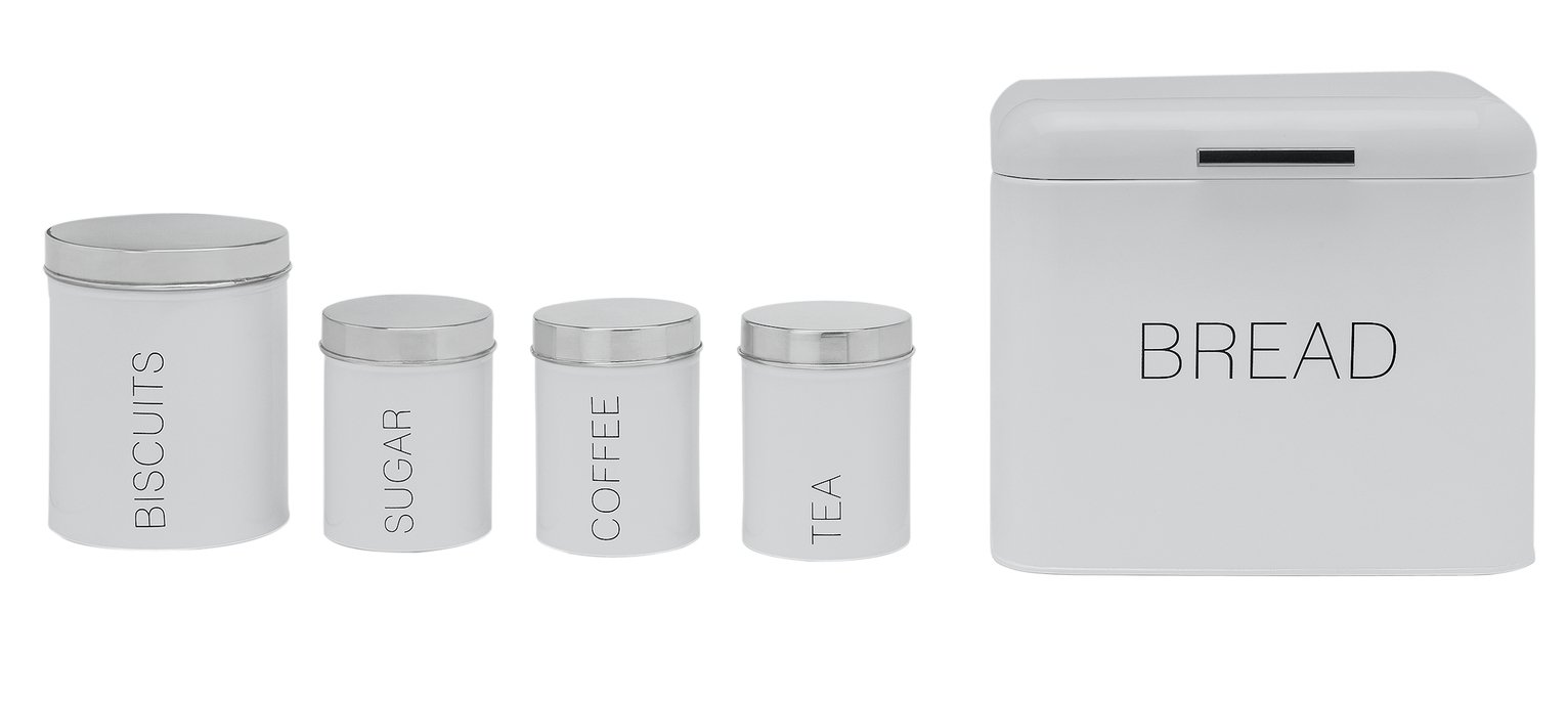 argos grey tea coffee sugar canisters