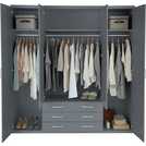 Buy Argos Home Hallingford 4 Door 3 Drawer Mirror Wardrobe -Grey ...