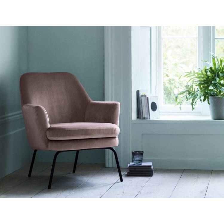 Habitat Celine Velvet Accent Chair - Pink 0