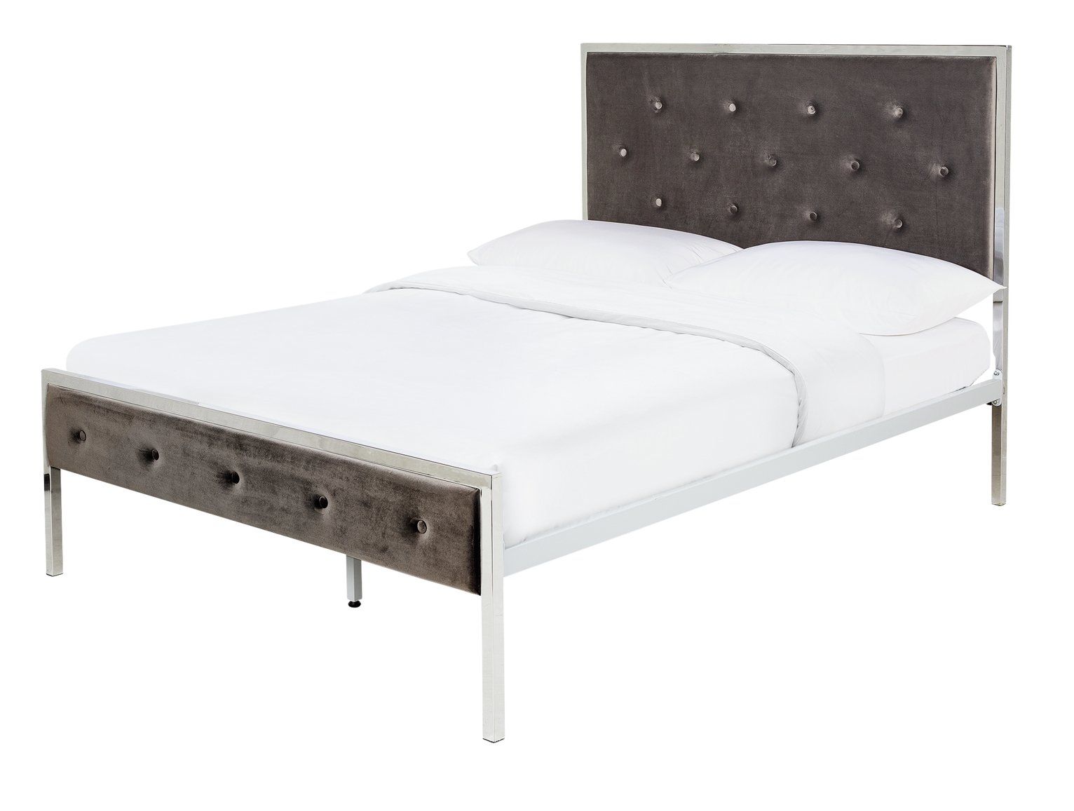 Argos Home Zara Upholstered Double Bed Frame - Grey