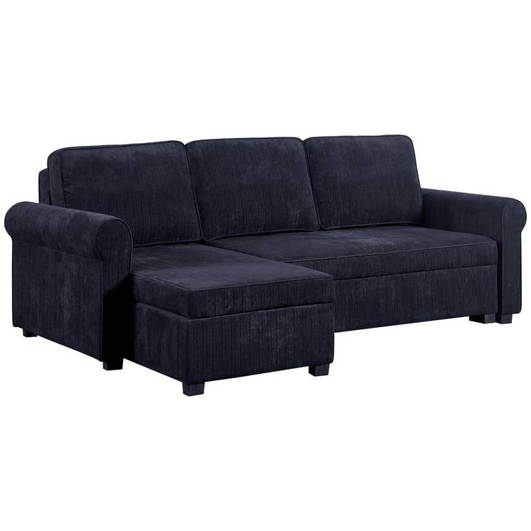 Argos Home Addie Velvet Reversible Storage Sofa Bed-Charcoal 0