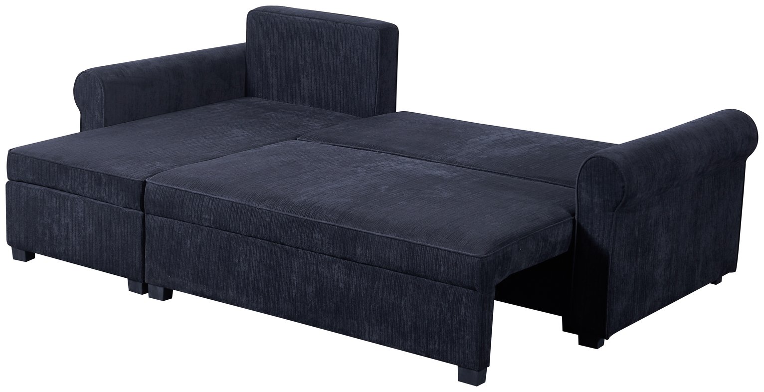 Argos Home Addie Reversible Corner Velvet Sofa Bed -Charcoal Review