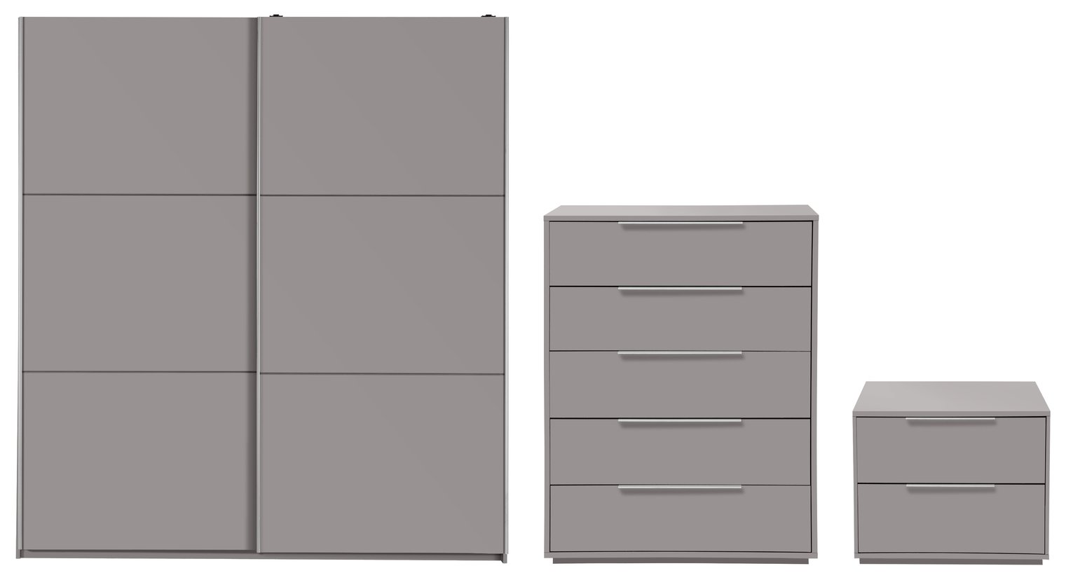 Argos Home Holsted Gloss 3 Piece Large Wardrobe Set - Grey