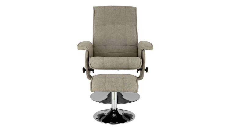 Buy Argos Home Rowan Fabric Swivel Chair & Footstool -Light Grey