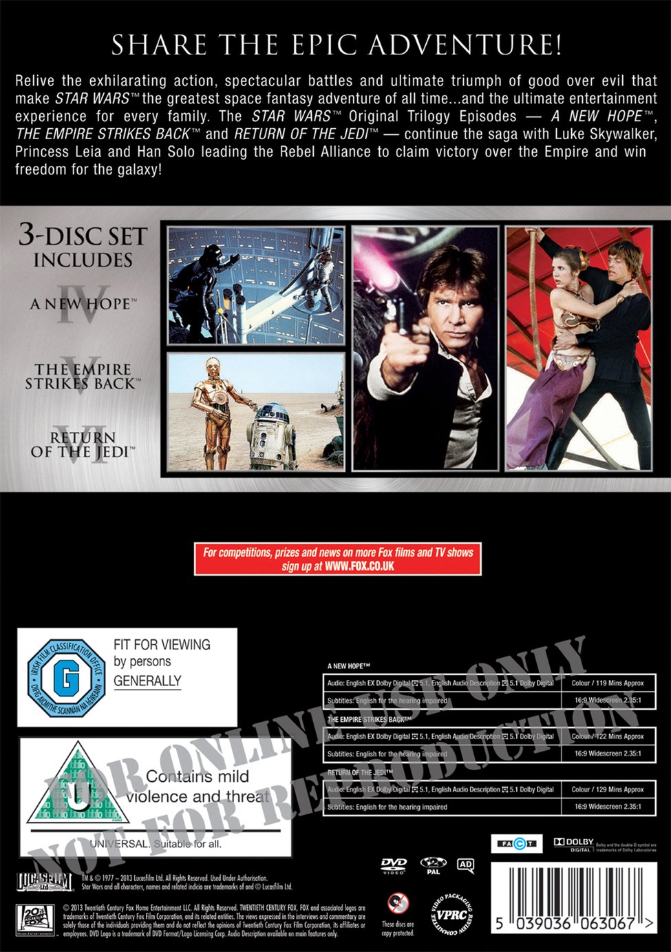 star wars original trilogy dvd box set