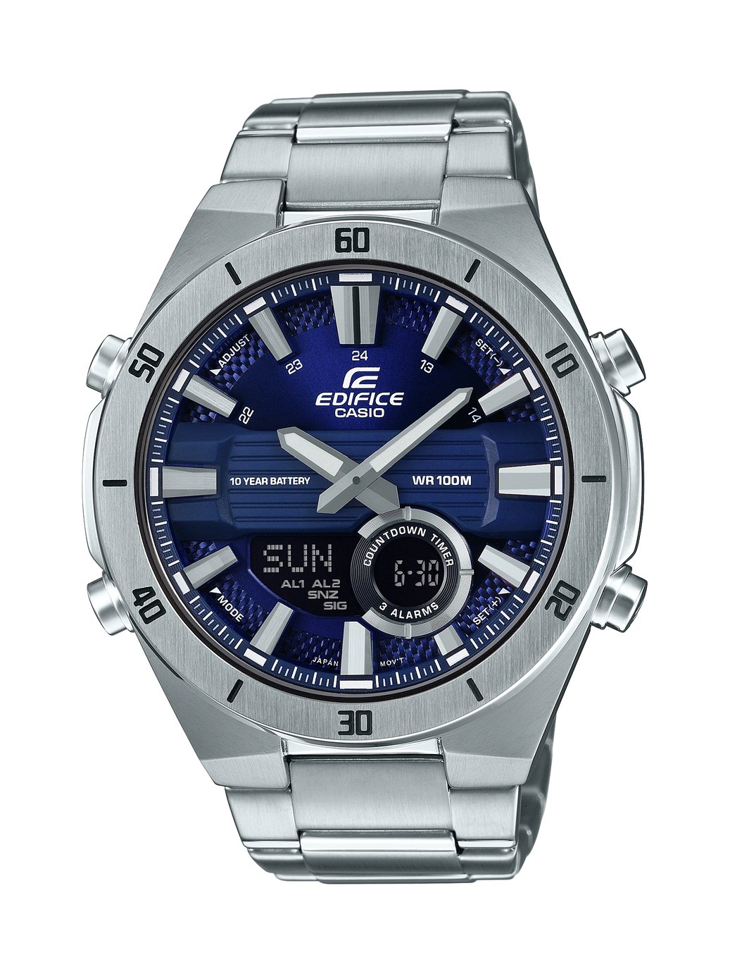 edifice silver watch