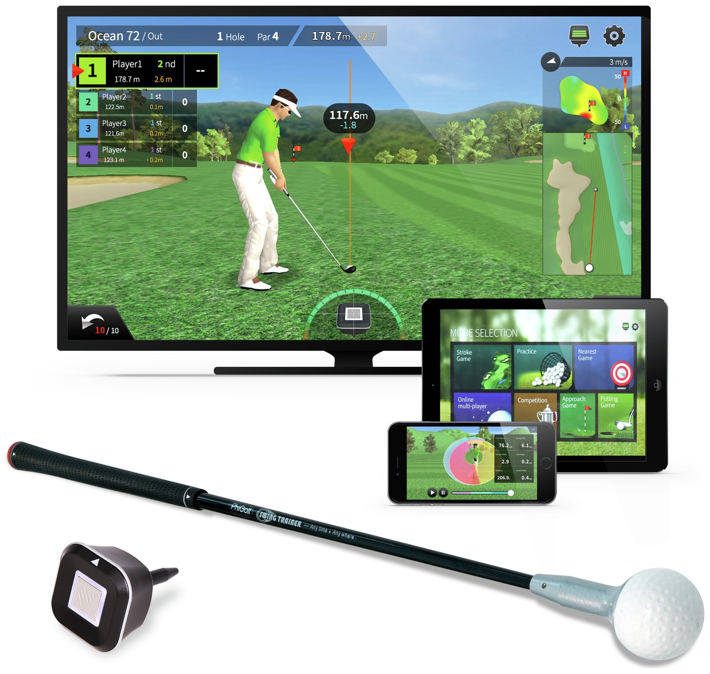 PhiGolf Game Simulator and Swing Stick