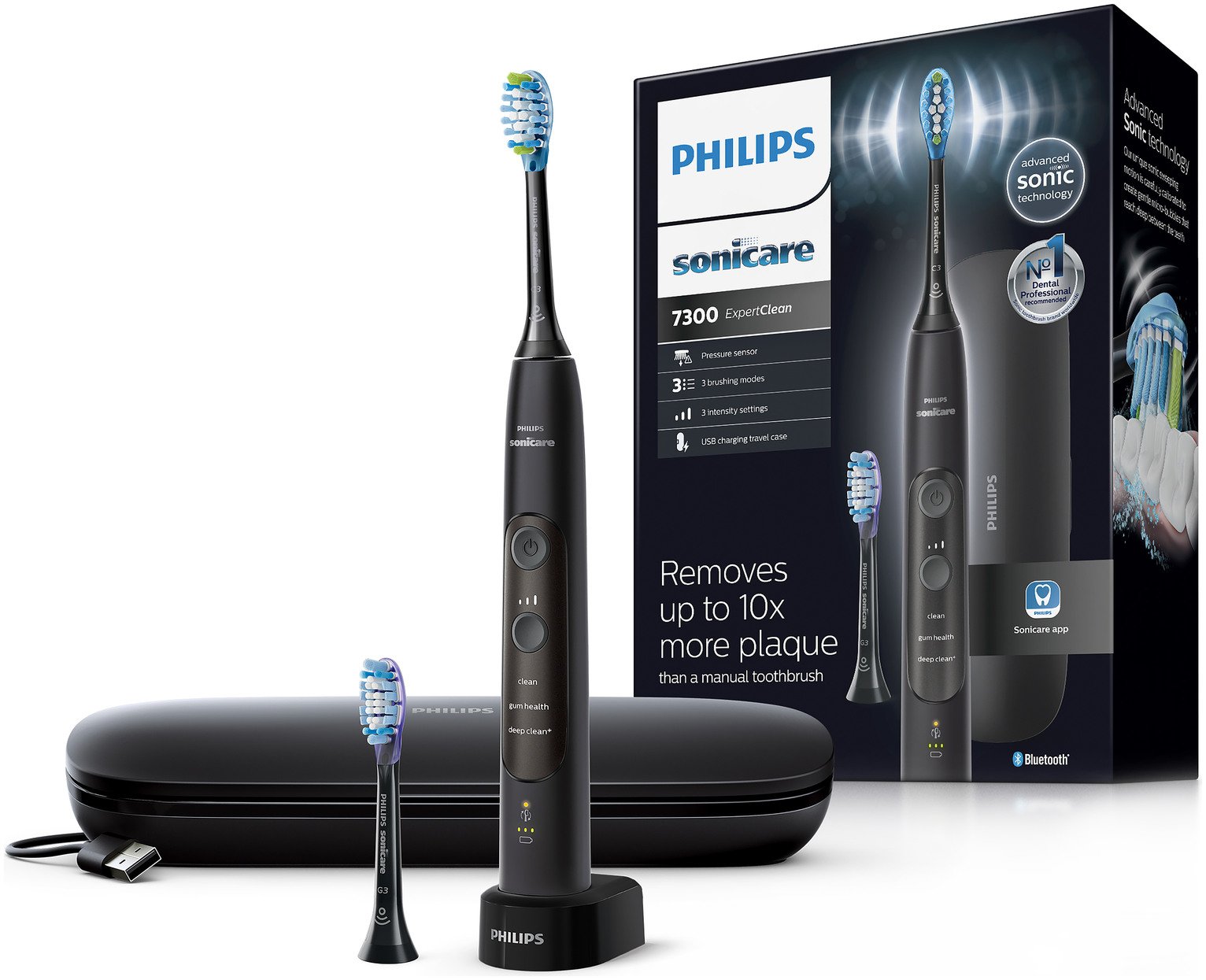 Philips Sonicare ExpertClean 7300 Electric Toothbrush Black