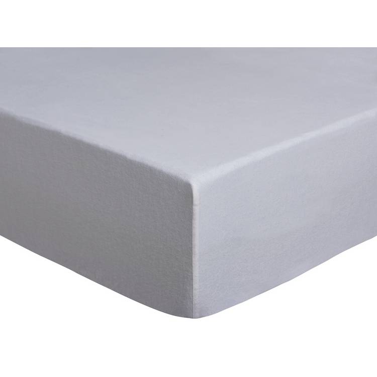 Habitat Soft and Cosy Brushed Cotton White Fitted Sheet - KS 0