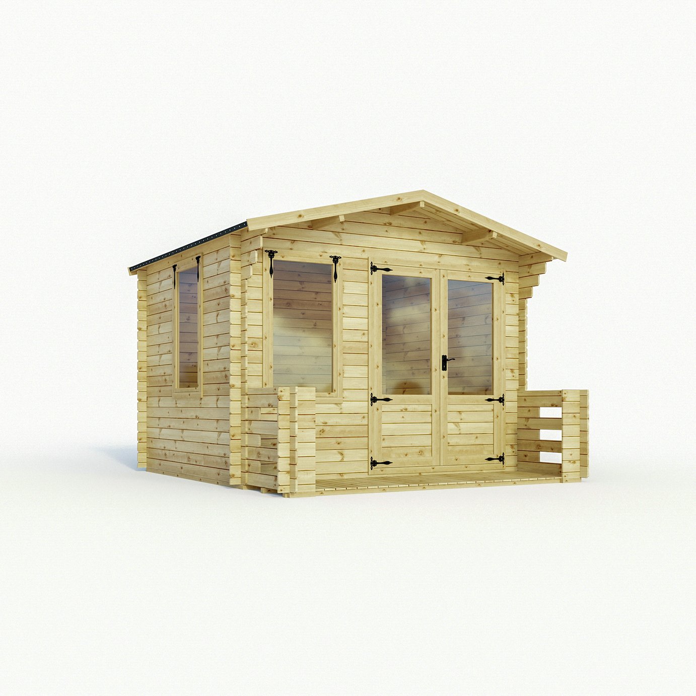 Mercia Wooden 11 x 11ft Single Glazed Cabin with Veranda