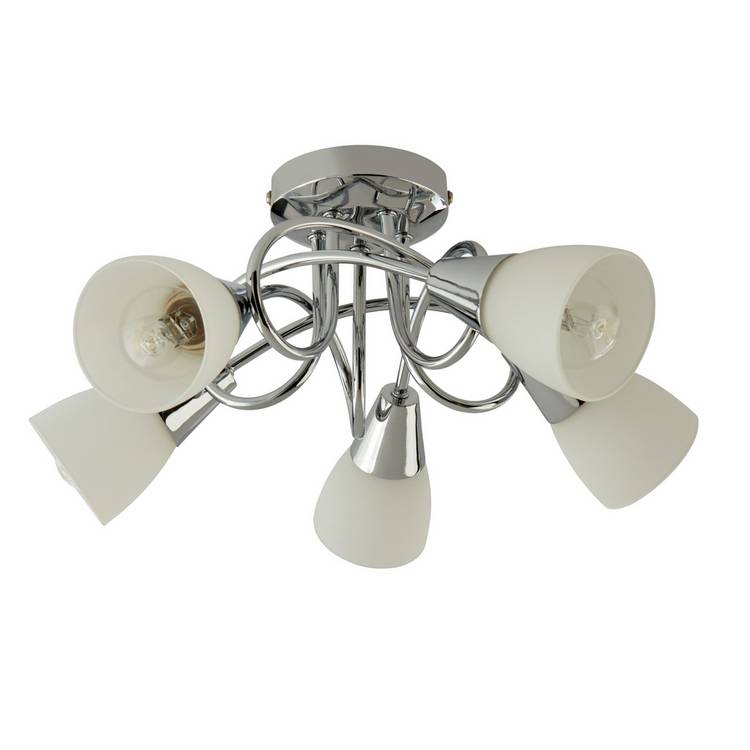 Argos Home Curico 5 Light Ceiling Light - Chrome & Glass 0