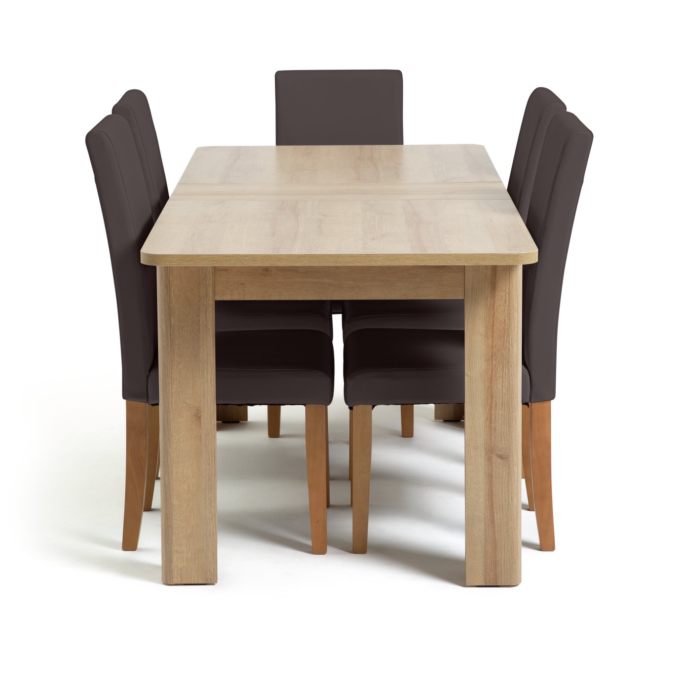 Argos Home Miami Curve Extendable Table & 6 ChairsChocolate Reviews