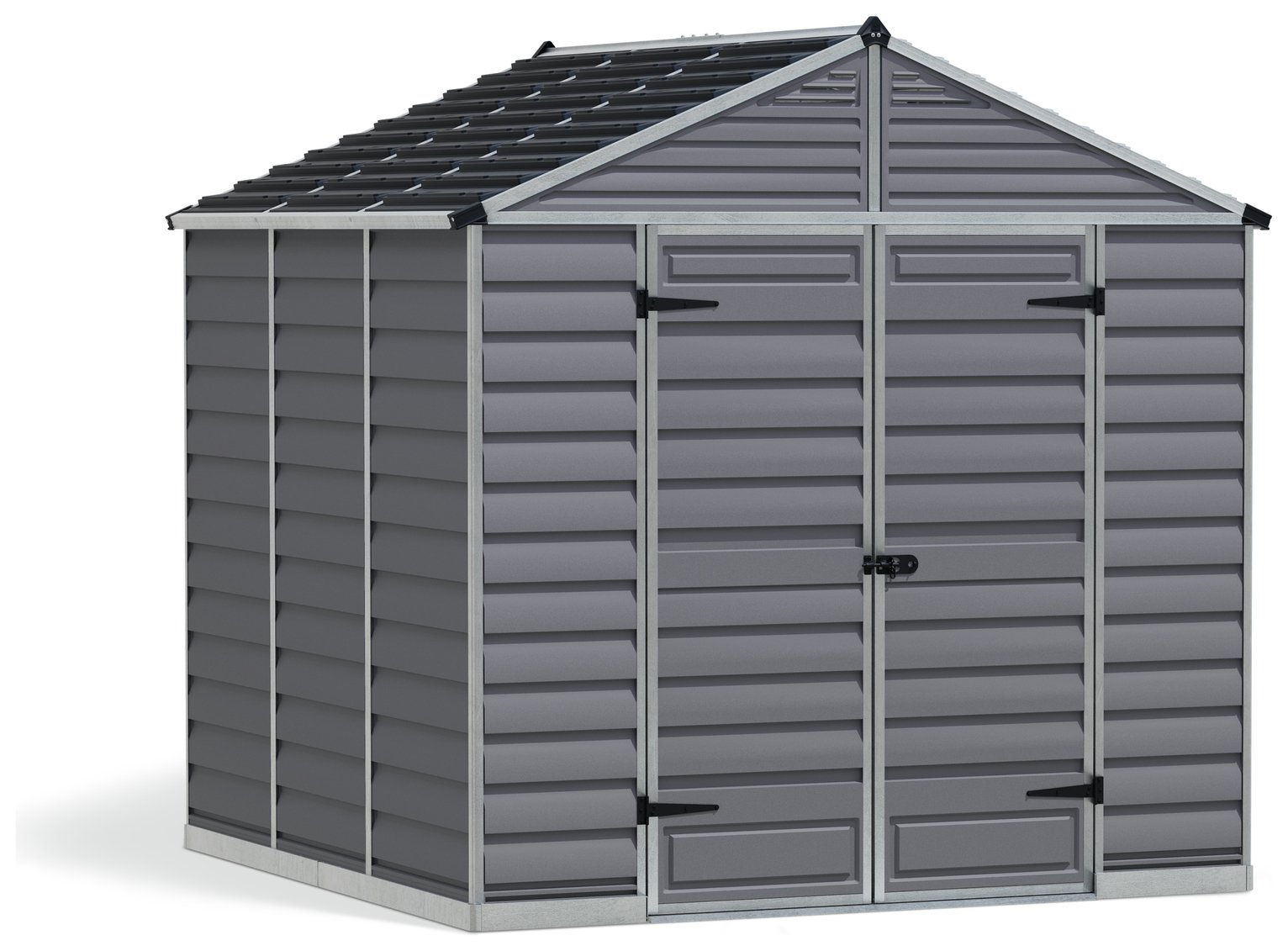 Palram Skylight Plastic 8 x 8ft Shed - Dark Grey