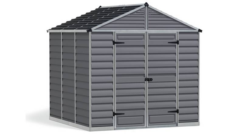 Buy Palram Skylight Plastic 8 x 8ft Shed - Dark Grey 