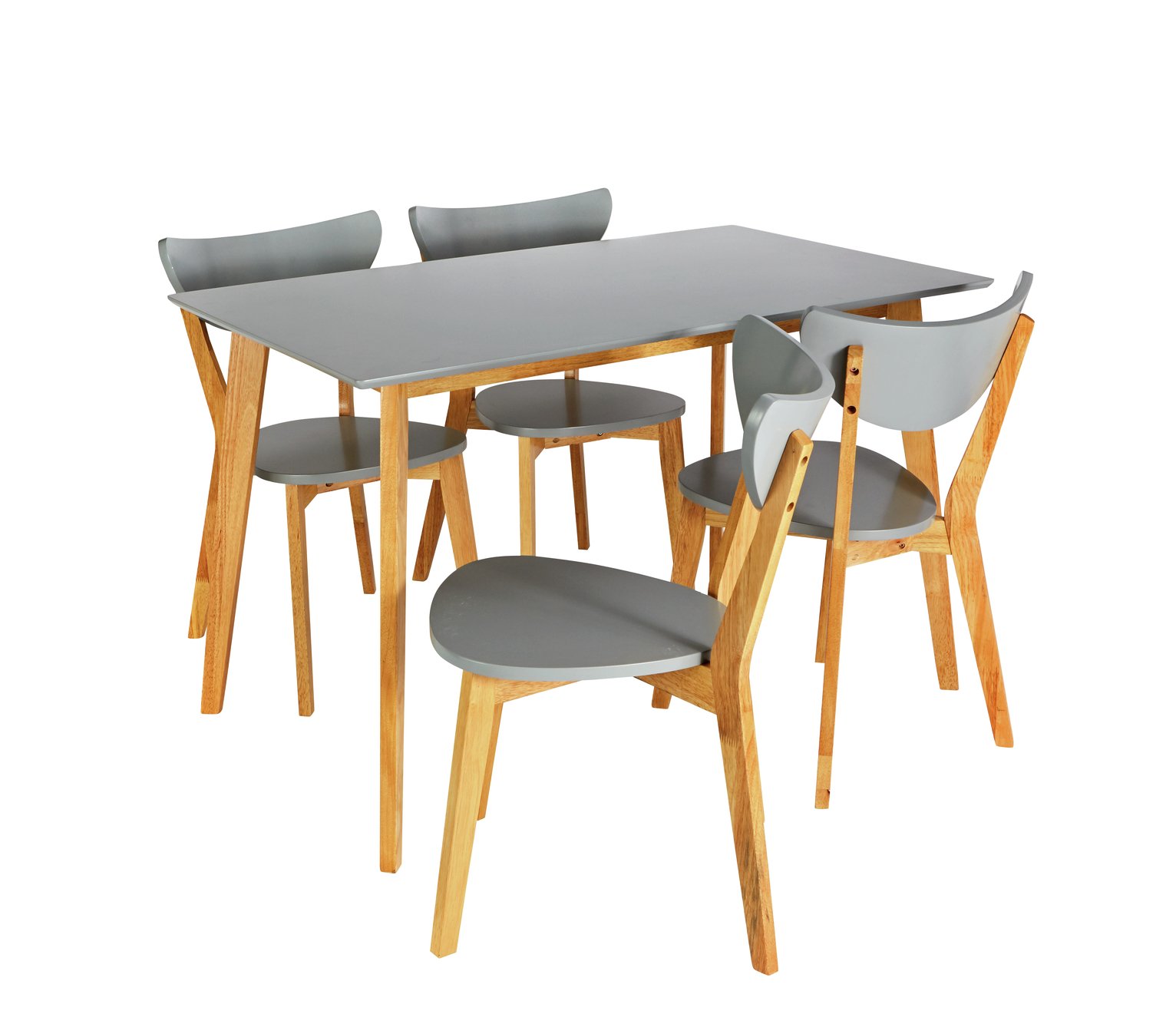 Argos Home Harlow Dining Table & 4 Grey Chairs