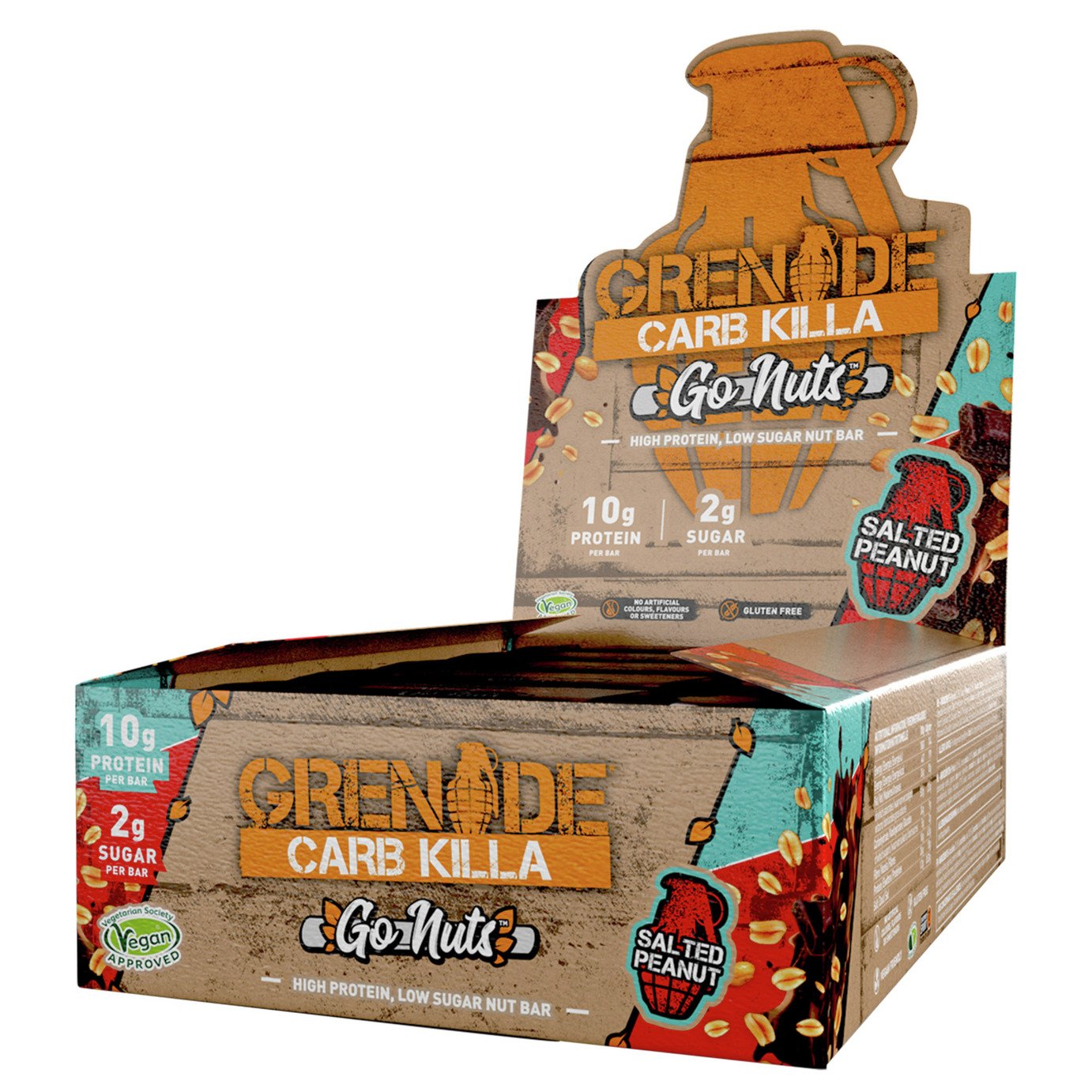 Grenade Carb Killa Go Nuts Vegan Salted Peanut x 15