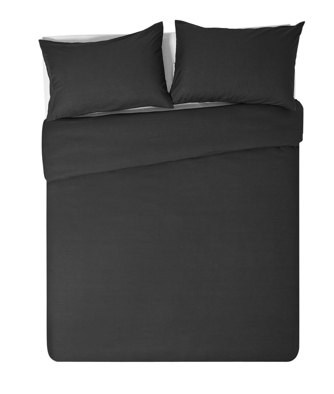 Habitat Cotton Rich 180 TC Plain Black Bedding Set - King