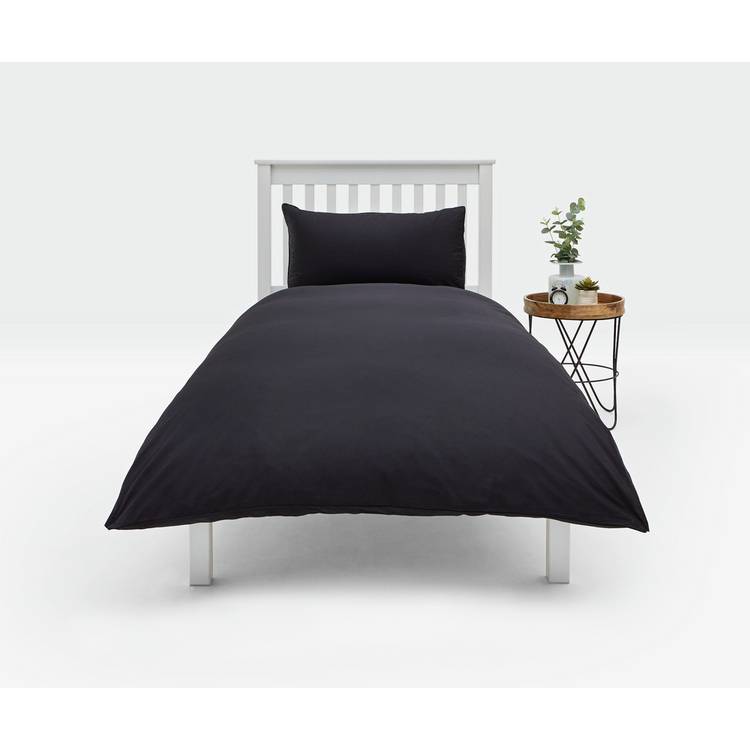 Habitat Cotton Rich 180 TC Plain Black Bedding Set - King 0