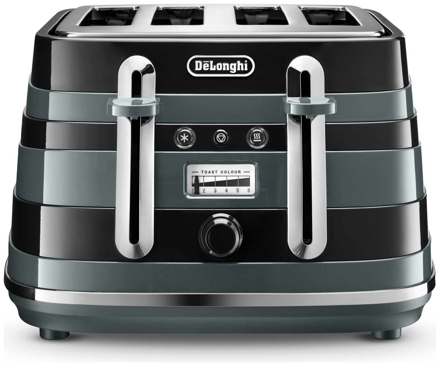 De'Longhi CTA4003B Avvolta 4 Slice Toaster - Black & Grey