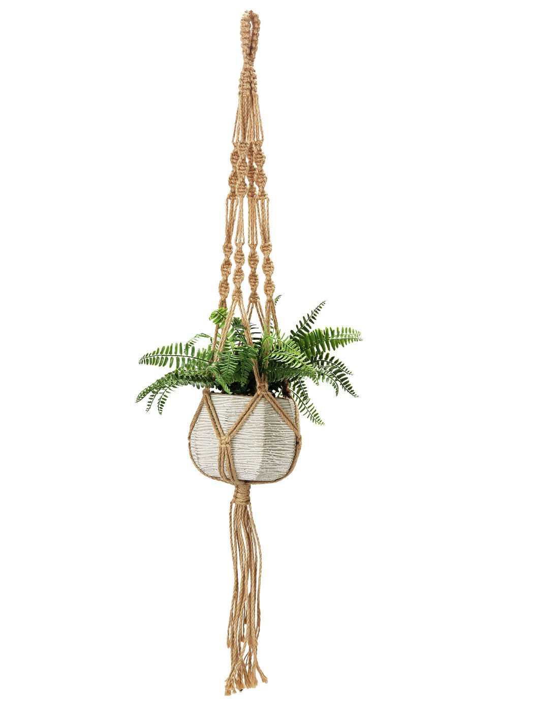 Argos Home Faux Fern Hanging Basket in Cement Pot review