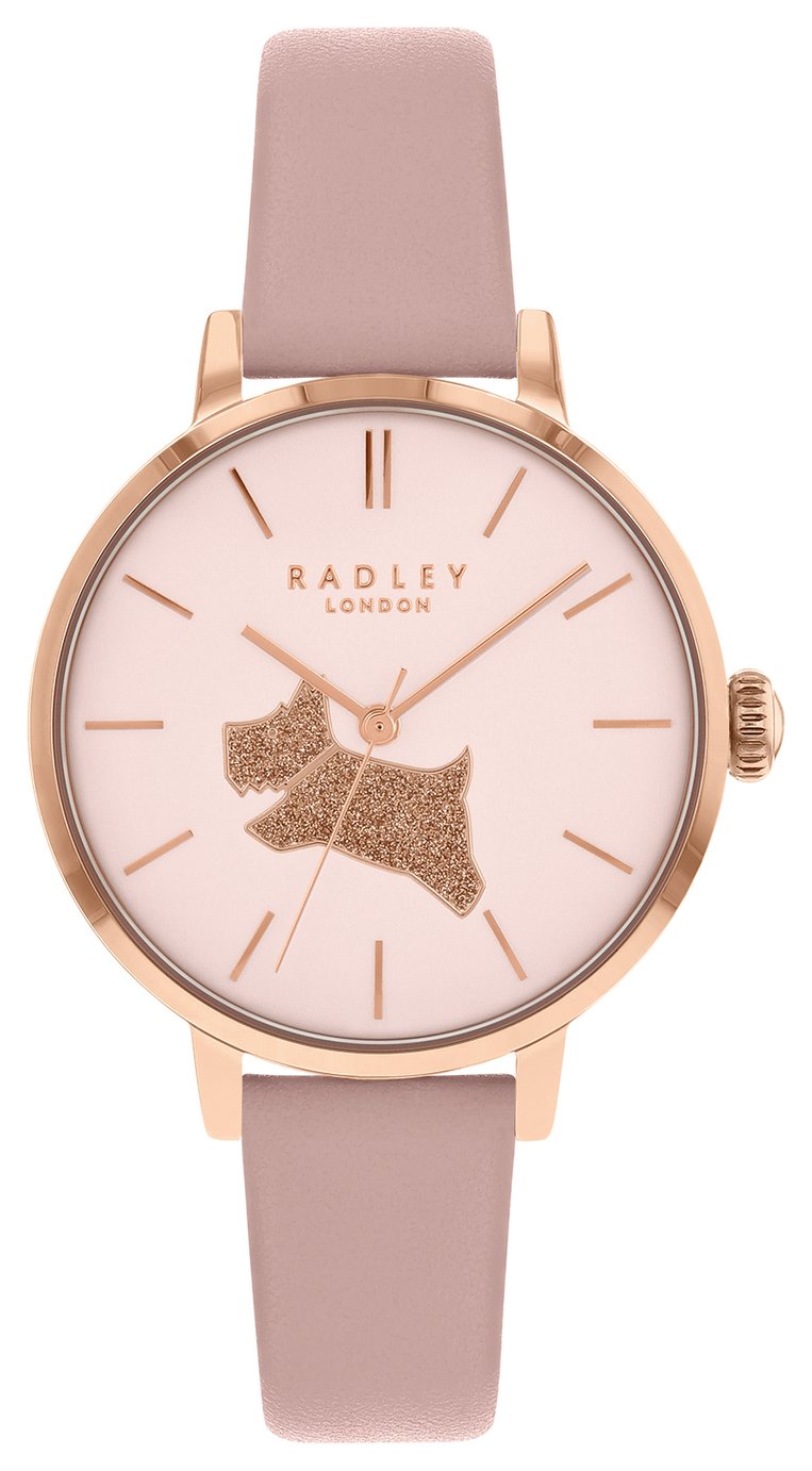 Radley Rose Gold Dial Ladies Pink Leather Strap Watch