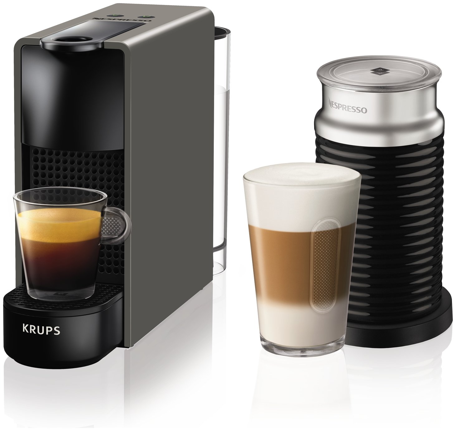 Nespresso by Krups Essenza Pod Coffee Machine Bundle - Grey