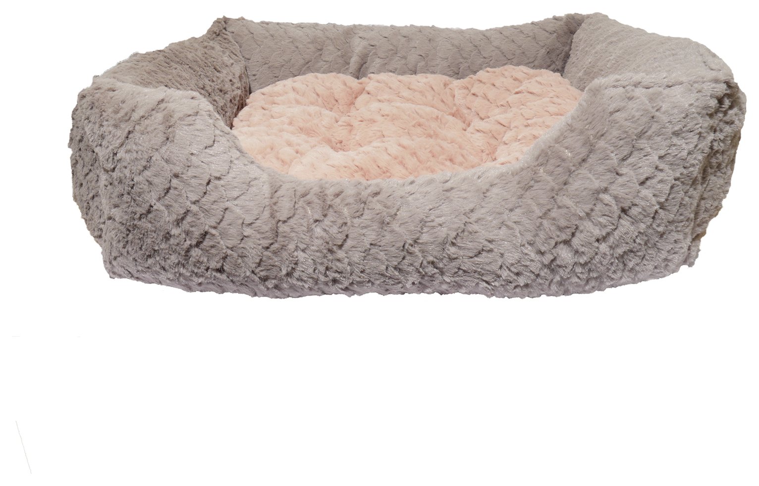 Rosewood Grey and Pink Square Pet Bed - Large