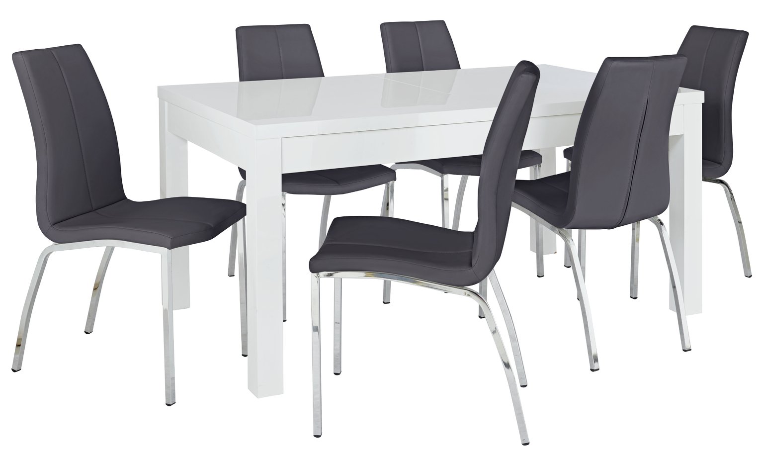 Argos Home Lyssa XL Gloss Extending Table & 6 Black Chairs Review