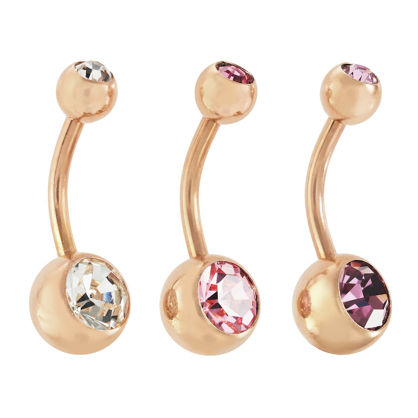 State of Mine 9ct Rose Gold Plated Set of 3 Belly Bars Review