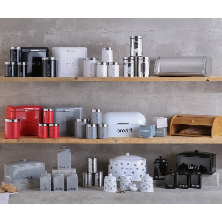 Argos Home Set of 3 Hearts Storage Jars - Grey 0