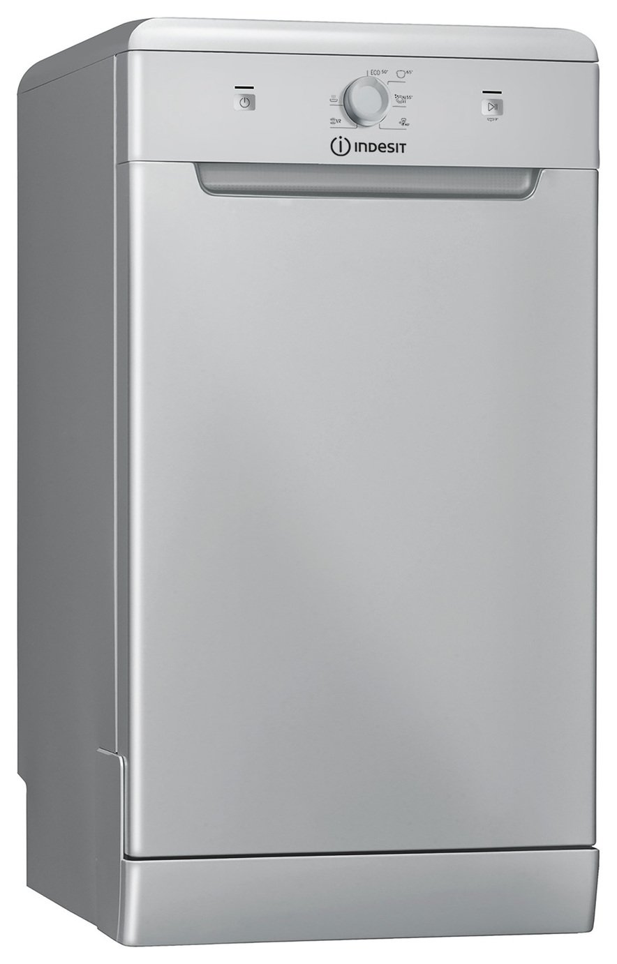 Indesit DSFE1B10SUK Slimline Dishwasher - Silver