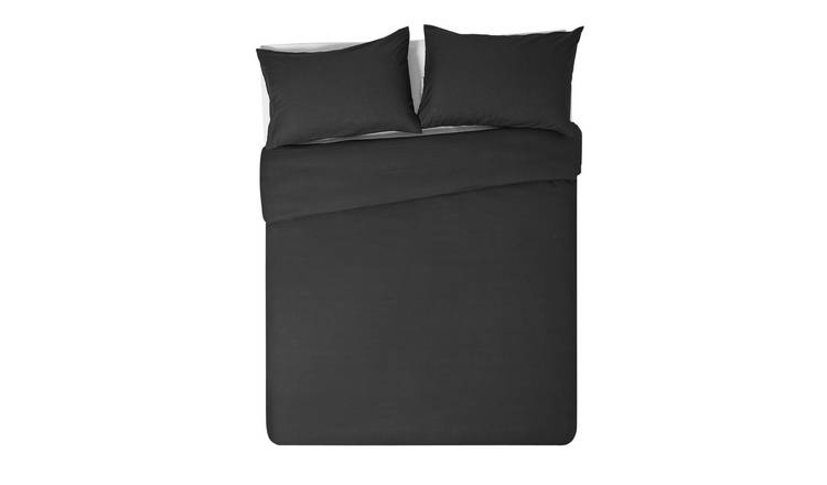 Habitat Cotton Rich 180 TC Plain Black Bedding Set - Double