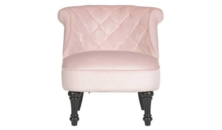 Buy Argos Home Mika Quilted Velvet Accent Chair Velvet Pink Armchairs And Chairs Argos