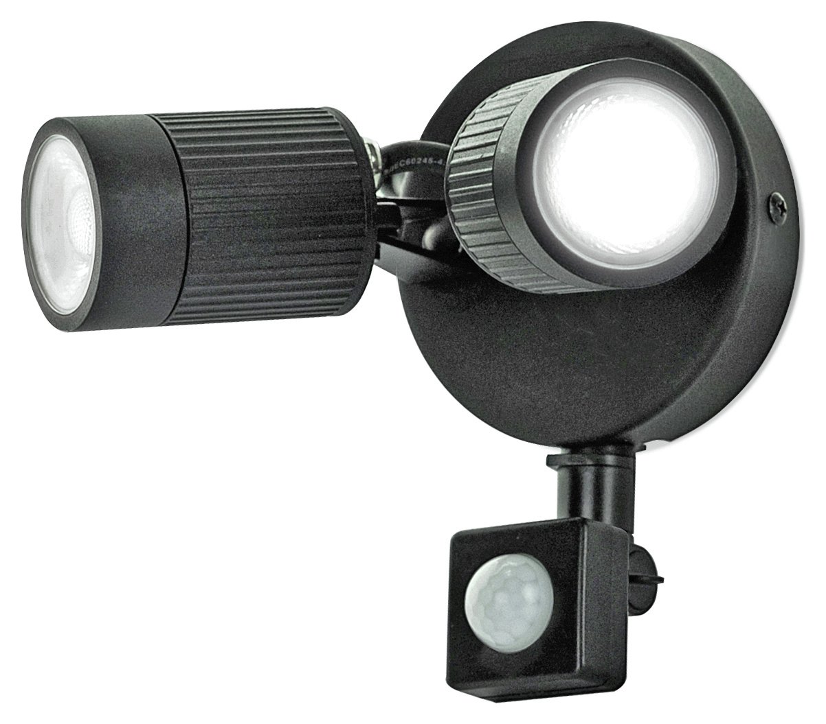Luceco Twin Black PIR Spotlights