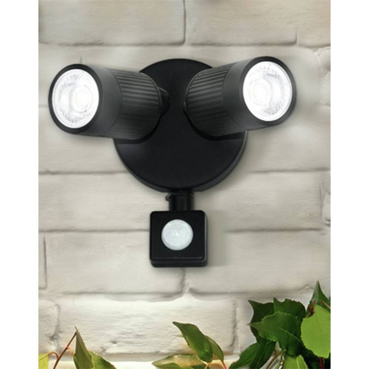Luceco Twin Black PIR Spotlights 0