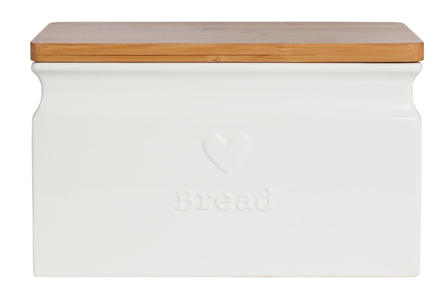 Argos Home Hearts Bread Bin - White