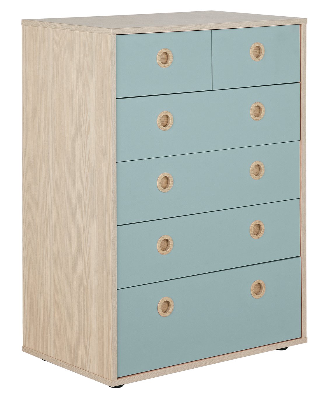 Argos Home Camden Blue & Acacia 4+2 Chest of Drawers